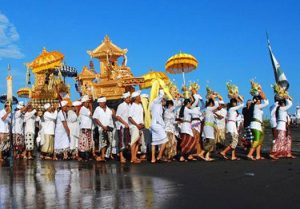 Melasti ceremony on Bali